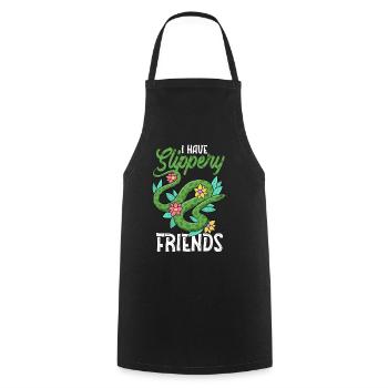 Snake, reptile - snakes - Cooking Apron - black - Front - AI Model Male 185 dark (185cm)