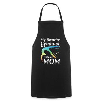 My favorite gymnast calls me Mama Gymnastics - Cooking Apron - black - Front - AI Model Male 185 dark (185cm)