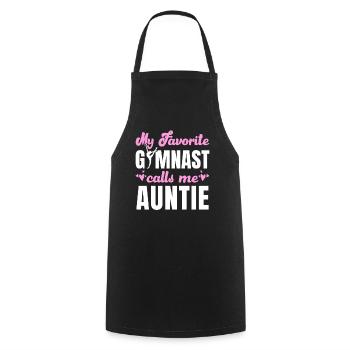 Ma gymnaste préférée m’appelle Tante Gymnastique - Tablier de cuisine - noir - Devant - AI Model Male 185 dark (185cm)