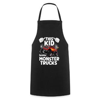 This kid loves monster trucks - Cooking Apron - black - Front - AI Model Male 185 dark (185cm)