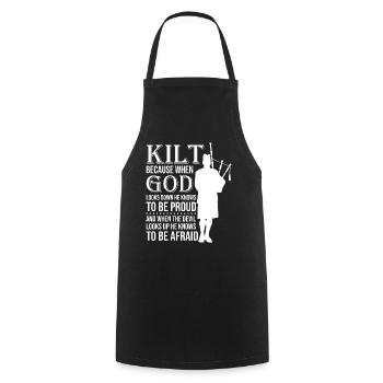Kilt écossais disant jupe écossaise Écosse - Tablier de cuisine - noir - Devant - AI Model Male 185 dark (185cm)
