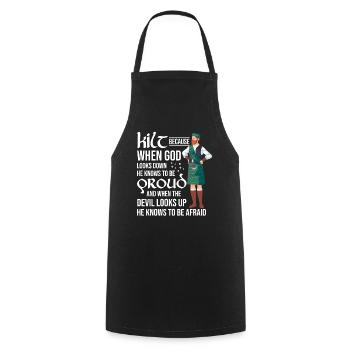 Kilt écossais disant jupe écossaise Écosse - Tablier de cuisine - noir - Devant - AI Model Male 185 dark (185cm)