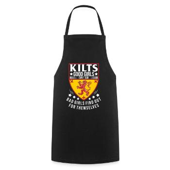 Kilt écossais disant jupe écossaise Écosse - Tablier de cuisine - noir - Devant - AI Model Male 185 dark (185cm)