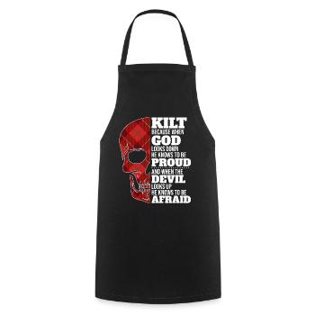 Kilt écossais disant jupe écossaise Écosse - Tablier de cuisine - noir - Devant - AI Model Male 185 dark (185cm)