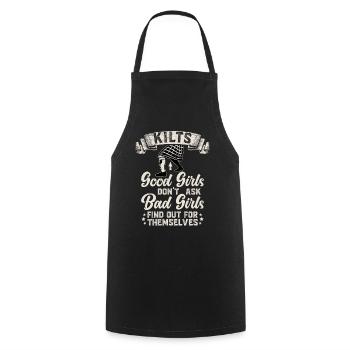Kilt écossais disant jupe écossaise Écosse - Tablier de cuisine - noir - Devant - AI Model Male 185 dark (185cm)