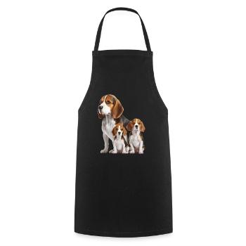 Beagle Family - Cooking Apron - black - Front - AI Model Male 185 dark (185cm)