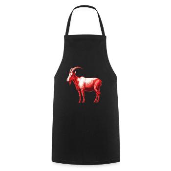 Goat red and white - Cooking Apron - black - Front - AI Model Male 185 dark (185cm)