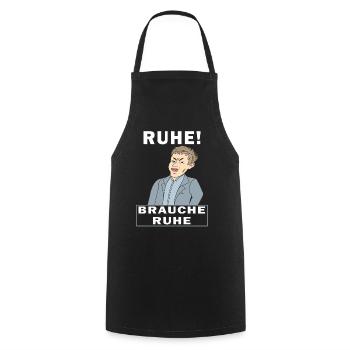 RUHE BRAUCHE RUHE - Kochschürze - Schwarz - Vorne - AI Model Male 185 dark (185cm)
