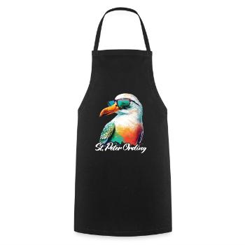 Sankt Peter Ording Holiday Seagull with sunglasses - Cooking Apron - black - Front - AI Model Male 185 dark (185cm)