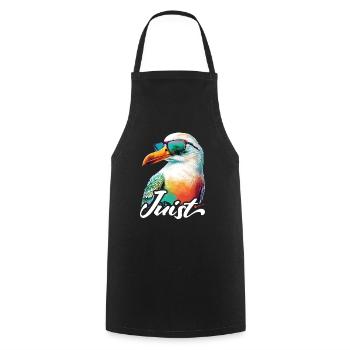 Juist holiday cool colorful seagull with sunglasses - Cooking Apron - black - Front - AI Model Male 185 dark (185cm)