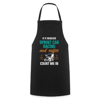 Sprint car races, sprint cars, dirt track races - Cooking Apron - black - Front - AI Model Male 185 dark (185cm)