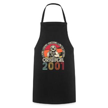 2001 Birthday vintage vintage sloth gift - Cooking Apron - black - Front - AI Model Male 185 dark (185cm)