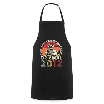 2012 Birthday vintage vintage sloth gift - Cooking Apron - black - Front - AI Model Male 185 dark (185cm)