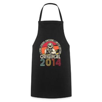 2014 Anniversaire vintage vintage paresseux cadeau - Tablier de cuisine - noir - Devant - AI Model Male 185 dark (185cm)
