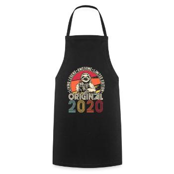 2020 Birthday vintage vintage sloth gift - Cooking Apron - black - Front - AI Model Male 185 dark (185cm)