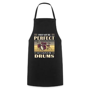 DRUMS - Kochschürze - Schwarz - Vorne - AI Model Male 185 dark (185cm)