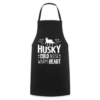 Siberian Husky - Cooking Apron - black - Front - AI Model Male 185 dark (185cm)