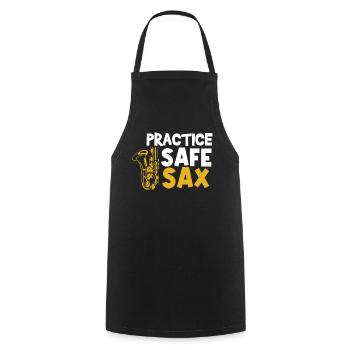 Saxophonist, Saxophone, Sound, Smooth Jazz - Cooking Apron - black - Front - AI Model Male 185 dark (185cm)