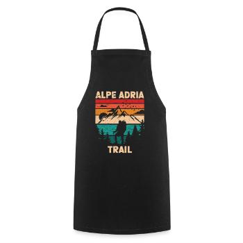 Alpenüberquerung Alpe Adria Trail Ferwanderweg - Kochschürze - Schwarz - Vorne - AI Model Male 185 dark (185cm)