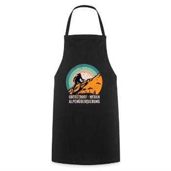Crossing the Alps Oberstdorf Merano E5 long-distance hiking trail - Cooking Apron - black - Front - AI Model Male 185 dark (185cm)