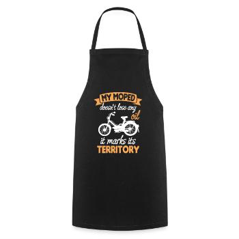 Moped Lose Oil Marks Territory Moped Driver Hobbyist - Cooking Apron - black - Front - AI Model Male 185 dark (185cm)