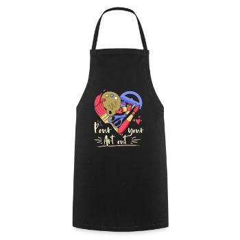 Art Teacher Funny Saying Art Course Art Class - Cooking Apron - black - Front - AI Model Male 185 dark (185cm)
