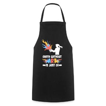 Professeur d’art Drôle de dicteur Cours d’art Cours d’art - Tablier de cuisine - noir - Devant - AI Model Male 185 dark (185cm)