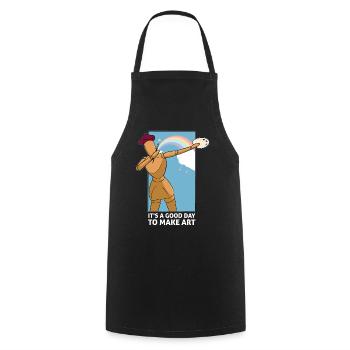 Professeur d’art Drôle de dicteur Cours d’art Cours d’art - Tablier de cuisine - noir - Devant - AI Model Male 185 dark (185cm)