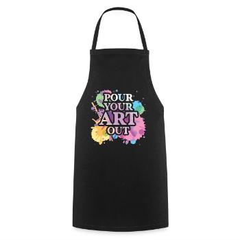 Art Teacher Funny Saying Art Course Art Class - Cooking Apron - black - Front - AI Model Male 185 dark (185cm)
