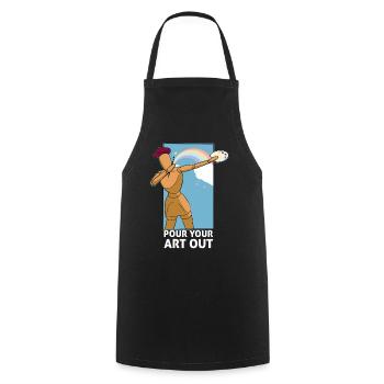 Art Teacher Funny Saying Art Course Art Class - Cooking Apron - black - Front - AI Model Male 185 dark (185cm)
