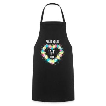 Art Teacher Funny Saying Art Course Art Class - Cooking Apron - black - Front - AI Model Male 185 dark (185cm)