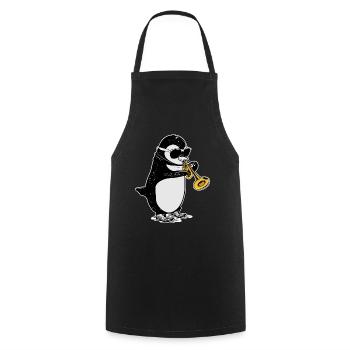 Penguin Trumpet Gift Kids Big Band Music - Cooking Apron - black - Front - AI Model Male 185 dark (185cm)