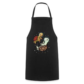 Turtles Astronaut Space Gift Enfants - Tablier de cuisine - noir - Devant - AI Model Male 185 dark (185cm)