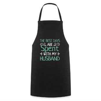 Best Days With Husband Marry Couple Gift - Cooking Apron - black - Front - AI Model Male 185 dark (185cm)