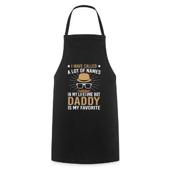 Papa Nom préféré Père Famille Père - Tablier de cuisine - noir - Devant - AI Model Male 185 dark (185cm)