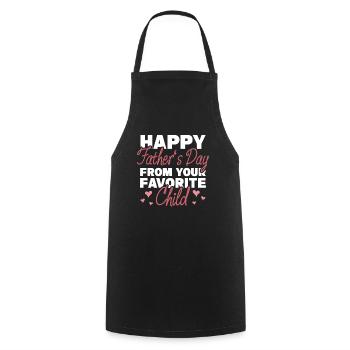 Happy Fahter’s Day Favorite Child Paternity - Tablier de cuisine - noir - Devant - AI Model Male 185 dark (185cm)