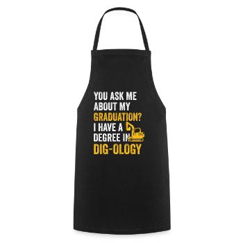 Retro Excavator Saying Excavator Driver Construction Site - Cooking Apron - black - Front - AI Model Male 185 dark (185cm)