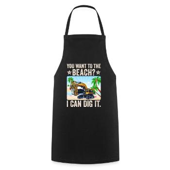 Retro Excavator Slogan Excavator Driver Construction Site - Cooking Apron - black - Front - AI Model Male 185 dark (185cm)