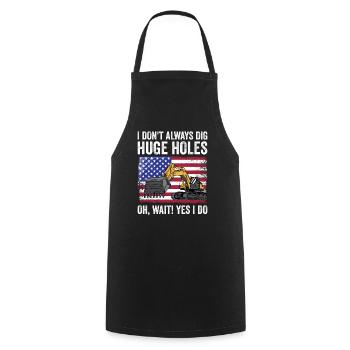 Retro Excavator Slogan Excavator Driver Construction Site - Cooking Apron - black - Front - AI Model Male 185 dark (185cm)