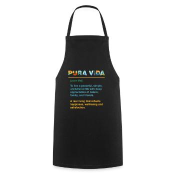 Pura Vida Définition Sagesse Amérique centrale - Tablier de cuisine - noir - Devant - AI Model Male 185 dark (185cm)
