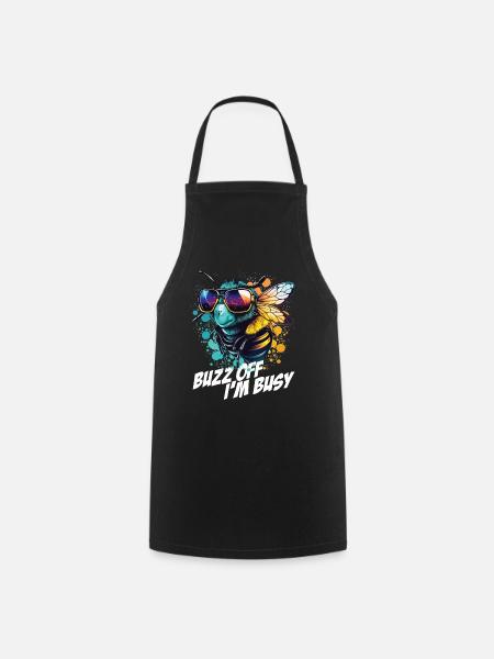 Bourdon avec des lunettes de soleil Buzz Off Je suis occupé - Tablier de cuisine - noir