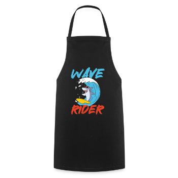 Surfers Shark Surfers Beach Summer Holiday Surfing - Cooking Apron - black - Front - AI Model Male 185 dark (185cm)