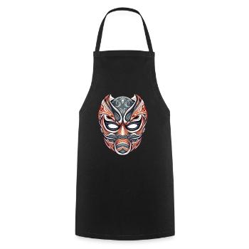Lucha Libre Mexikanische Wrestling Maske Luchador - Kochschürze - Schwarz - Vorne - AI Model Male 185 dark (185cm)