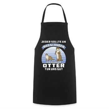 OTTER TUN UNS GUT - Kochschürze - Schwarz - Vorne - AI Model Male 185 dark (185cm)