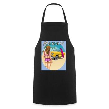 HAWAÏ - Tablier de cuisine - noir - Devant - AI Model Male 185 dark (185cm)
