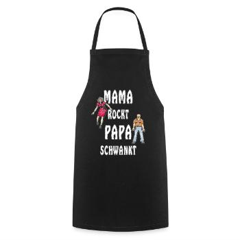 MAMA ROCKT PAPA SCHWANKT - Kochschürze - Schwarz - Vorne - AI Model Male 185 dark (185cm)