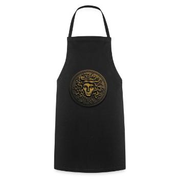 Medusa Head Statue Ancient Greek Coin Myhtology - Cooking Apron - black - Front - AI Model Male 185 dark (185cm)
