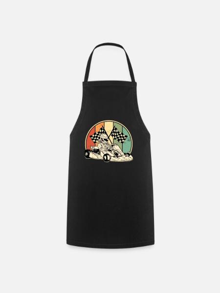 Kart Karting Retro Racing Kart Training Cadeau - Tablier de cuisine - noir