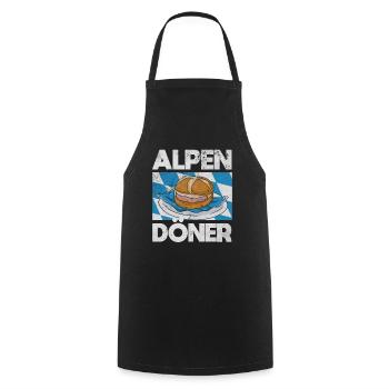 Bayrischer Alpen Döner Leberkas Leberkäse Brotzeit - Kochschürze - Schwarz - Vorne - AI Model Male 185 dark (185cm)