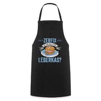 Lustig Leberkäse Und Fleischkäse Zerfix Leberkas - Kochschürze - Schwarz - Vorne - AI Model Male 185 dark (185cm)
